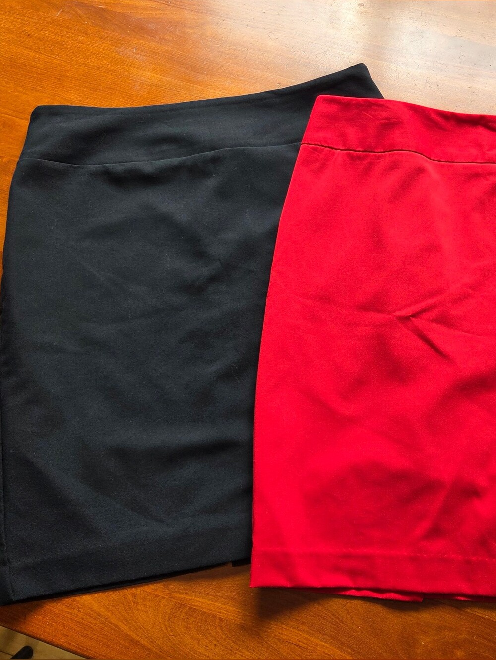 Two Pencil Skirts Red And Black